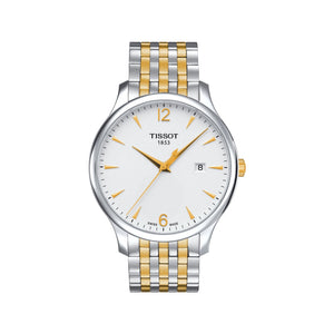 Tissot T Classic Tradition White Dial Two Tone Mesh Bracelet Watch for Women - T063.210.22.037.00 Authentic Buy Shop Now