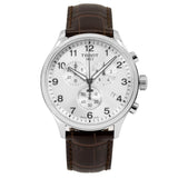 Tissot T Sport Chrono XL Classic Silver Dial Brown Leather Strap Watch For Men - T116.617.16.037.00 Authentic Buy Shop Now