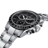 Tissot V8 Quartz Chronograph Black Dial Silver Steel Strap Watch For Men - T106.417.11.051.00 Authentic Buy Shop Now