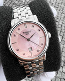Tissot T Classic Carson Premium Pink Dial Silver Steel Strap Watch for Women - T122.210.11.159.00 Authentic Buy Shop Now