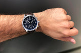 Tissot Chrono XL Vintage Blue Dial Brown Leather Strap Watch For Men - T116.617.16.042.00