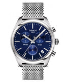 Tissot PR 100 Chronograph Blue Dial Silver Mesh Bracelet Watch for Men - T101.417.11.041.00 Authentic Buy Shop Now