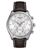 Tissot PR 100 Chronograph Silver Dial Brown Leather Strap Watch for Men - T101.417.16.031.00 Authentic Buy Shop Now