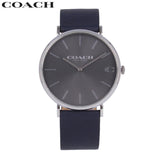 Coach Charles Grey Dial Black Leather Strap Watch for Men - 14602150 Authentic Buy Shop Now