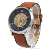 Fossil Neutra Automatic Luggage Skeleton Blue Dial Brown Leather Strap Watch for Men - ME3160 Authentic Buy Shop Now