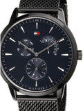 Tommy Hilfiger Brad Quartz Blue Dial Black Mesh Bracelet Watch For Men - 1710392 Authentic Buy Shop Now