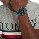Tommy Hilfiger Luca Chronograph Grey Dial Blue Steel Strap Watch For Men - 1710493 Authentic Buy Shop Now