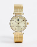 Tommy Hilfiger Lynn Quartz Gold Dial Gold Mesh Bracelet Watch For Women - 1781864 Authentic Buy Shop Now