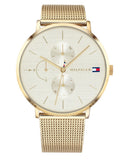 Tommy Hilfiger Jenna Quartz White Dial Gold Mesh Bracelet Watch For Women - 1781943 Authentic Buy Shop Now