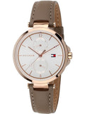 Tommy Hilfiger Angela Quartz Silver Dial Brown Leather Strap Watch for Women - 1782125 Authentic Buy Shop Now
