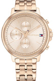Tommy Hilfiger Madison Chronograph Quartz Rose Gold Dial Rose Gold Steel Strap Watch For Women - 1782190 Authentic Buy Shop Now