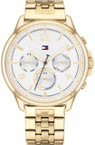 Tommy Hilfiger Harper Chronograph White Dial Gold Steel Strap Watch For Women - 1782223 Authentic Buy Shop Now