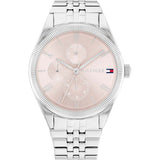Tommy Hilfiger Monica Multifunction Chronograph Pink Dial Silver Steel Strap Watch For Women - 1782590 Authentic Buy Shop Now