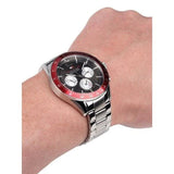 Tommy Hilfiger Luke Chronograph Black Dial Silver Steel Strap Watch for Men - 1791122 Authentic Buy Shop Now