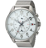 Tommy Hilfiger Dean Chronograph White Dial Silver Mesh Bracelet Watch for Men - 1791277 Authentic Buy Shop Now