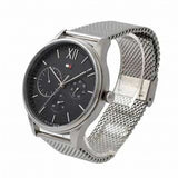 Tommy Hilfiger Damon Quartz Chronograph Black Dial Silver Mesh Bracelet Watch for Men - 1791415 Authentic Buy Shop Now