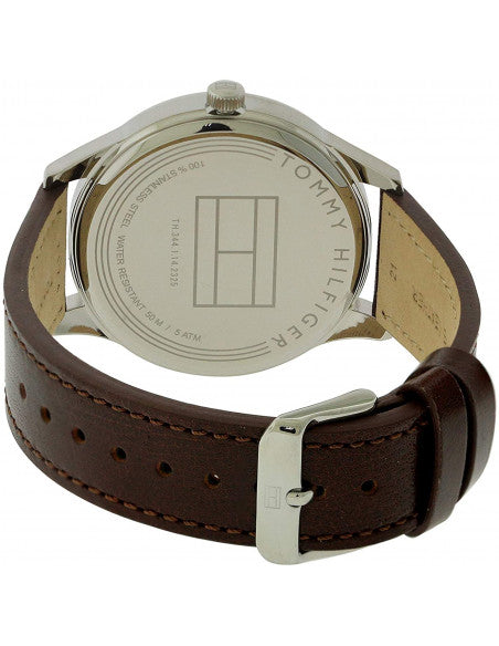 Tommy Hilfiger Damon Quartz White Dial Brown Leather Strap Watch for Men - 1791418 Authentic Buy Shop Now