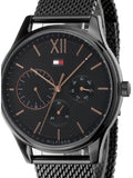 Tommy Hilfiger Damon Quartz Black Dial Black Mesh Bracelet Watch for Men - 1791420 Authentic Buy Shop Now