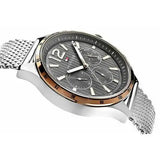 Tommy Hilfiger Gavin Chronograph Quartz Grey Dial Silver Mesh Bracelet Watch for Men - 1791466 Authentic Buy Shop Now