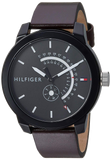 Tommy Hilfiger Denim Black Dial Brown Leather Strap Watch for Men - 1791478 Authentic Buy Shop Now