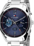 Tommy Hilfiger Deacan Blue Dial Silver Steel Strap Watch for Men - 1791551 Authentic Buy Shop Now