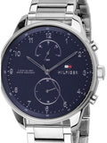 Tommy Hilfiger Chase Multifunction Blue Dial Silver Steel Strap Watch for Men - 1791575 Authentic Buy Shop Now