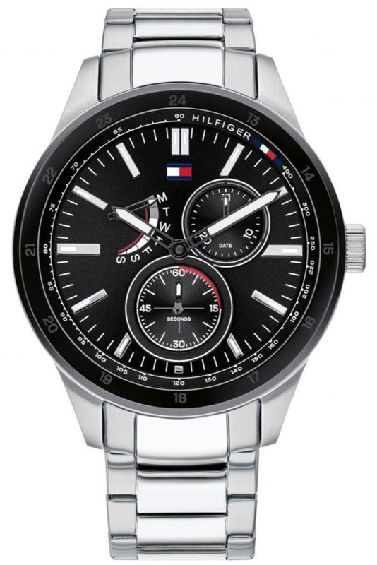 Tommy Hilfiger Austin Black Dial Silver Steel Strap Watch for Men - 1791639 Authentic Buy Shop Now