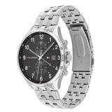 Tommy Hilfiger West Quartz Black Dial Silver Steel Strap Watch For Men - 1791707 Authentic Buy Shop Now