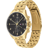 Tommy Hilfiger West Chronograph Quartz Black Dial Gold Steel Strap Watch For Men - 1791708 Authentic Buy Shop Now