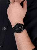 Tommy Hilfiger West Chronograph Black Dial Black Leather Strap Watch For Men - 1791711 Authentic Buy Shop Now