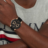 Tommy Hilfiger Blaze Multifunction Black Dial Black Rubber Strap Watch For Men - 1792028 Authentic Buy Shop Now