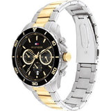 Tommy Hilfiger Jordon Chronograph Black Dial Two Tone Steel Strap Watch For Men - 1792095 Authentic Buy Shop Now