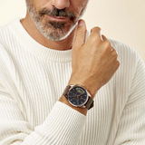 Tommy Hilfiger Deacan Blue Dial Brown Leather Strap Watch for Men - 1791549 Authentic Buy Shop Now