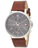 Tommy Hilfiger Daniel Grey Dial Brown Leather Strap Watch for Men - 1710416 Authentic Buy Shop Now