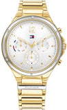 Tommy Hilfiger Eve Chronograph Quartz White Dial Gold Steel Strap Watch For Women - 1782278 Authentic Buy Shop Now