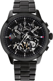 Tommy Hilfiger Henry Chronograph Black Dial Black Steel Strap Watch For Men - 1710478 Authentic Buy Shop Now