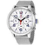 Tommy Hilfiger Jake Quartz White Dial Silver Mesh Bracelet Watch for Men - 1791233 Authentic Buy Shop Now