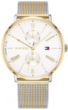 Tommy Hilfiger Jenna Quartz White Dial Two Tone Mesh Bracelet Watch for Women - 1782074 Authentic Buy Shop Now