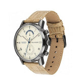 Tommy Hilfiger Kane White Dial Beige Leather Strap Watch for Men - 1710399 Authentic Buy Shop Now