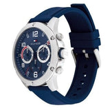 Tommy Hilfiger Blaze Chronograph Blue Dial Blue Rubber Strap Watch For Men - 1792027 Authentic Buy Shop Now