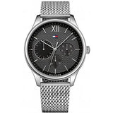 Tommy Hilfiger Damon Quartz Chronograph Black Dial Silver Mesh Bracelet Watch for Men - 1791415 Authentic Buy Shop Now