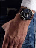 Tommy Hilfiger Dean Multifunctional Blue Dial Brown Leather Strap Watch for Men - 1791275 Authentic Buy Shop Now