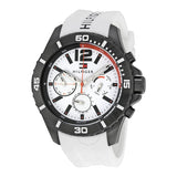 Tommy Hilfiger Nolan Multi Function White Dial White Rubber Strap Watch for Men - 1791146 Authentic Buy Shop Now