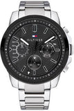 Tommy Hilfiger Iconic Quartz Black Dial Silver Steel Strap Watch for Men - 1791564 Authentic Buy Shop Now