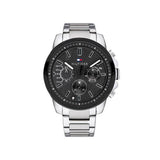 Tommy Hilfiger Iconic Quartz Black Dial Silver Steel Strap Watch for Men - 1791564 Authentic Buy Shop Now