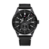 Tommy Hilfiger Austin Black Dial Black Leather Strap Watch for Men - 1791638 Authentic Buy Shop Now