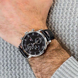 Tommy Hilfiger Kane Quartz Black Dial Black Leather Strap Watch for Men - 1791401 Authentic Buy Shop Now