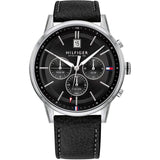 Tommy Hilfiger Kyle Quartz Black Dial Black Leather Strap Watch for Men - 1791630 Authentic Buy Shop Now