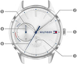 Tommy Hilfiger Brooke Silver Dial Blue Leather Strap Watch for Women - 1782023 Authentic Buy Shop Now