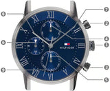 Tommy Hilfiger Kane Quartz Blue Dial Black Steel Strap Watch for Men - 1791456 Authentic Buy Shop Now
